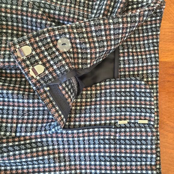 Plaid Pants Size 2 High Rise Tie Waist Ankle Length 90s 28x28 Stretch - Picture 7 of 12